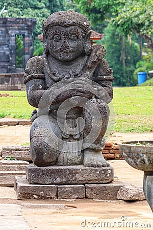 Statue (Dwarapala statue) (Retjo Pentung) of Penataran temple. Editorial Stock Photo