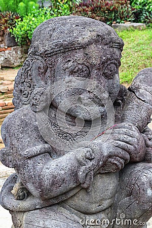 Statue (Dwarapala statue) (Retjo Pentung) of Penataran temple. Editorial Stock Photo