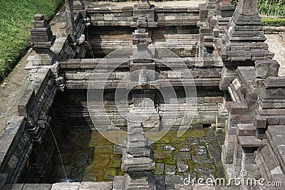 Blitar, East Java, Indonesia - April 27th, 2021 : Petirtaan penataran pemandian penataran, pool in penataran temple Editorial Stock Photo