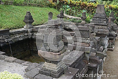 Blitar, East Java, Indonesia - April 27th, 2021 : Petirtaan penataran pemandian penataran, pool in penataran temple Editorial Stock Photo