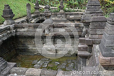 Blitar, East Java, Indonesia - April 27th, 2021 : Petirtaan penataran pemandian penataran, pool in penataran temple Editorial Stock Photo