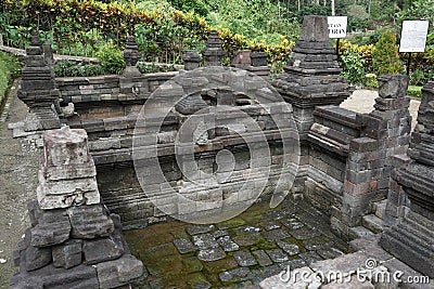 Blitar, East Java, Indonesia - April 27th, 2021 : Petirtaan penataran pemandian penataran, pool in penataran temple Editorial Stock Photo