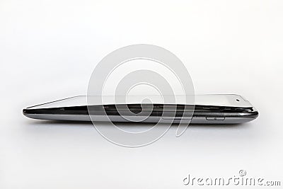 A bloated tablet on a light background. Stock Photo