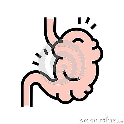 bloating digestion system color icon vector illustration Vector Illustration