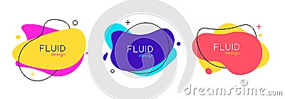 Blob abstract shape organic banner design element. Vector fluid round shape liquid amoeba Vector Illustration