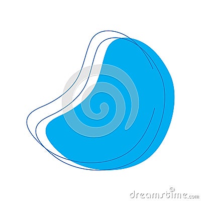 blob icon with two bumps Cartoon Illustration