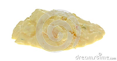 Blob of potato and eggs salad on a white background Stock Photo