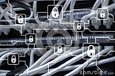 Blochain information encryption. Cyber security, crypto currency Stock Photo