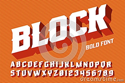 Block bold font Vector Illustration