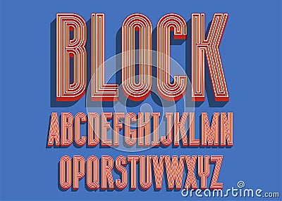 Block bold font Vector Illustration