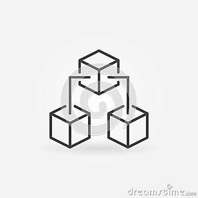 Block chain or decentralization vector icon in thin line style Vector Illustration