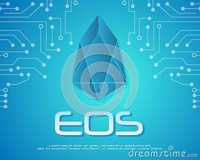 Block chain eos background collection Vector Illustration