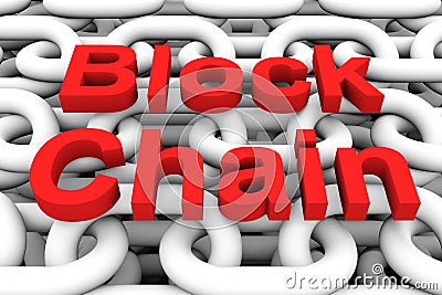 BLOCK CHAIN Cartoon Illustration