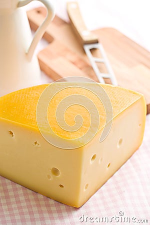 Block of edam cheese Stock Photo