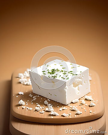 Block of Feta cheese Stock Photo