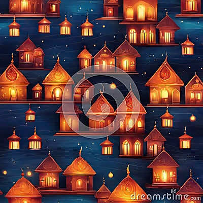 Lighted Diwali lamps Stock Photo