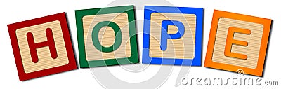 Block Letters Hope Vector Illustration