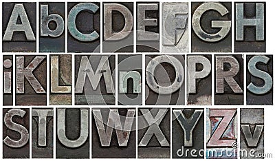 Block letters isolated on white Stock Photo