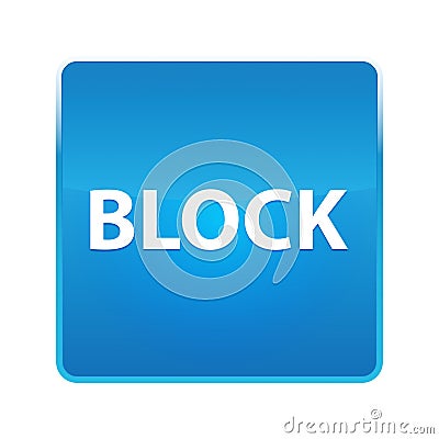 Block shiny blue square button Stock Photo