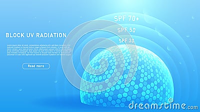 Block UV radiation concept Vector Illustration