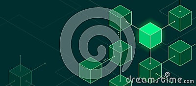 Block validation in the blockchain and digital ledger Vector Illustration