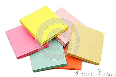 Block of vibrant multicoloured Post it Notes Stock Photo