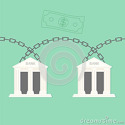 Blockchain bank transaction concept Vector Illustration