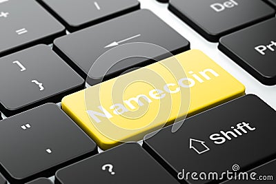 Blockchain concept: Namecoin on computer keyboard background Stock Photo