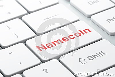 Blockchain concept: Namecoin on computer keyboard background Stock Photo