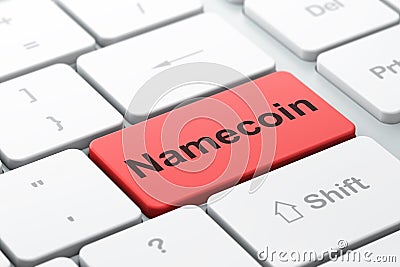 Blockchain concept: Namecoin on computer keyboard background Stock Photo