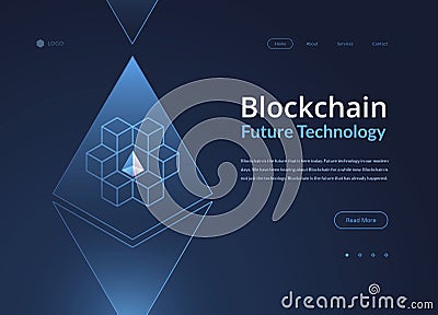 Blockchain cryptocurrency isometric 3d composition - vector crypto currency start up illustration Vector Illustration