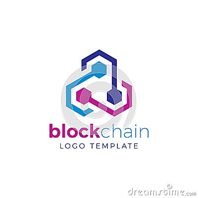 Blockchain and Cryptocurrency Logo Concept Vector Illustration