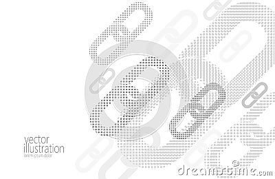 Blockchain hyperlink web computer background. White gray neutral abstract presentation halftone dots point digital Vector Illustration