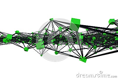 Crypto science blockchain network concept background 3d render Stock Photo