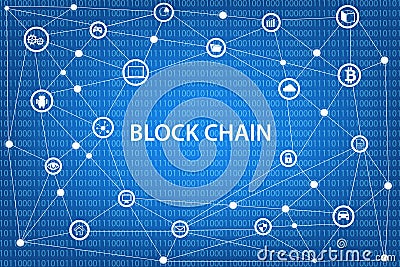 Blockchain network concept Stock Photo