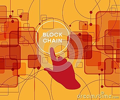 Blockchain cryptocurrency template. Vector Illustration