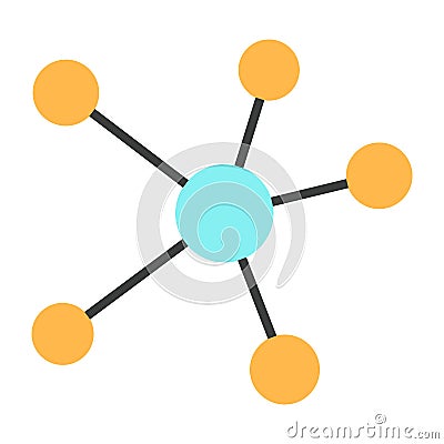 Blockchain Network Line Icon. Vector Simple Minimal 96x96 Pictogram Vector Illustration