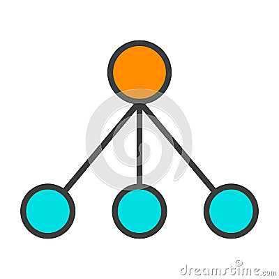 Blockchain Node Line Icon. Vector Simple Minimal 96x96 Pictogram Vector Illustration