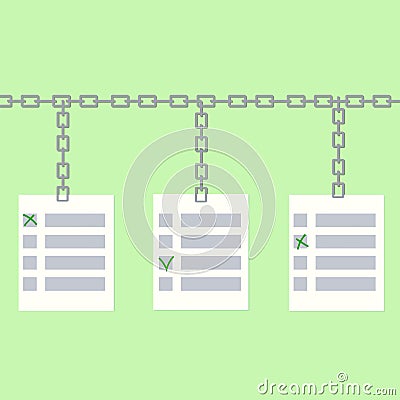 Blockchain online voting concept Vector Illustration