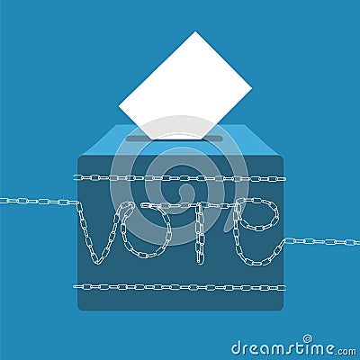 Blockchain online voting concept Vector Illustration