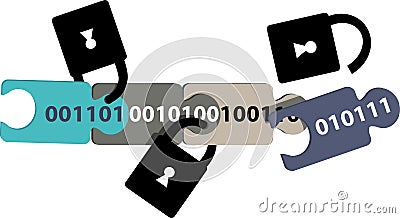 Blockchain security Vector Illustration