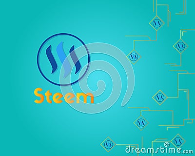 Blockchain Steem circuit background collection Vector Illustration