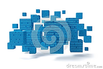 Blockchain technology binary digital data 3d concept Stock Photo