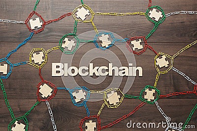 concept of blockchain Stock Photo