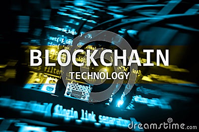 Blockchain technology, cryptocurrency mining Stock Photo