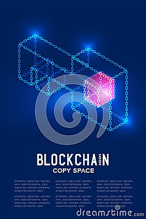 Blockchain technology 3D isometric virtual, Private key concept Vector Illustration