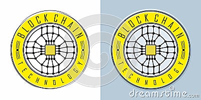 Blockchain token design Vector Illustration