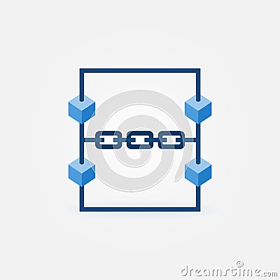 Blockchain technology icon - vector block chain symbol Vector Illustration