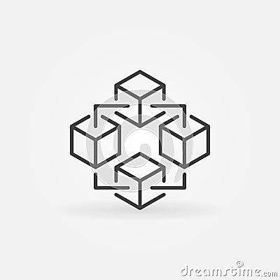 Blockchain technology icon. Vector block chain symbol Vector Illustration