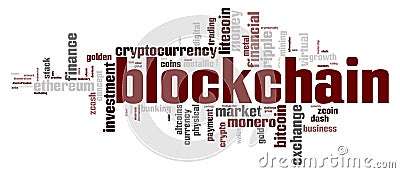 Blockchain word cloud Stock Photo